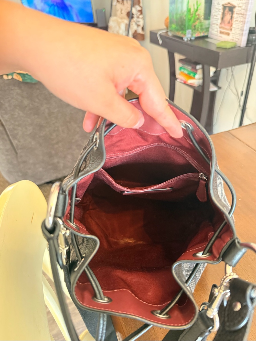 Coach Charcoal and Black Signature Bucket Crossbody - Picture 5 of 7